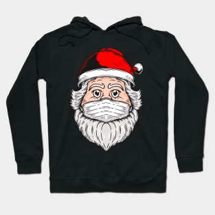 Santa Clause Wear Mask Illustration Hoodie